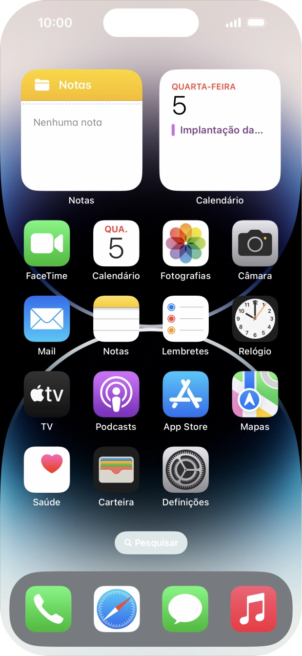 Prima o ícone de telefone.