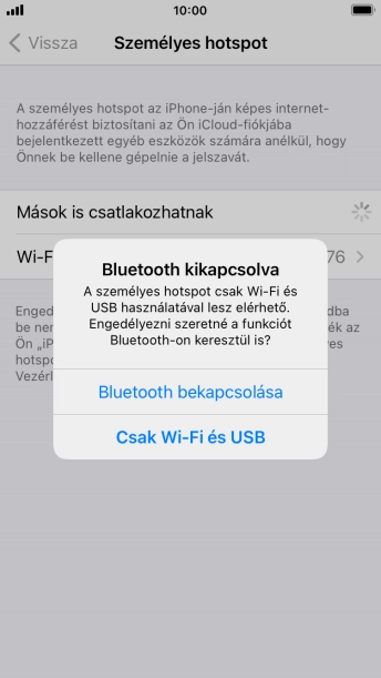 Amennyiben ki van kapcsolva a Wi-Fi, válaszd a Csak Wi-Fi és USB lehetőséget.