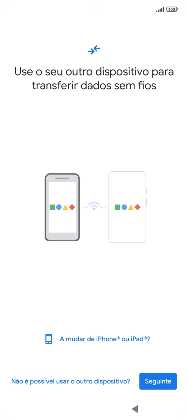 Siga as indicações no ecrã para transferir conteúdo de outro telefone.