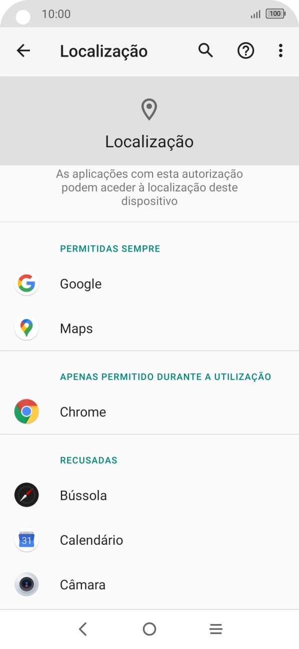 Prima a app pretendida.