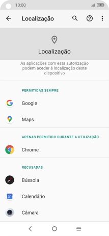 Prima a app pretendida.