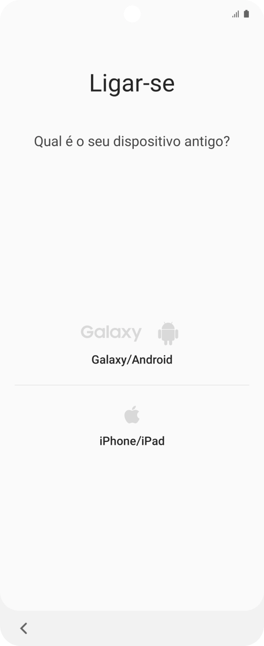 Prima a definição pretendida e siga as indicações no ecrã para transferir conteúdo de outro telefone.