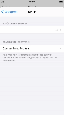 Kattints az „ELSŐDLEGES SZERVER” alatti mezőre.