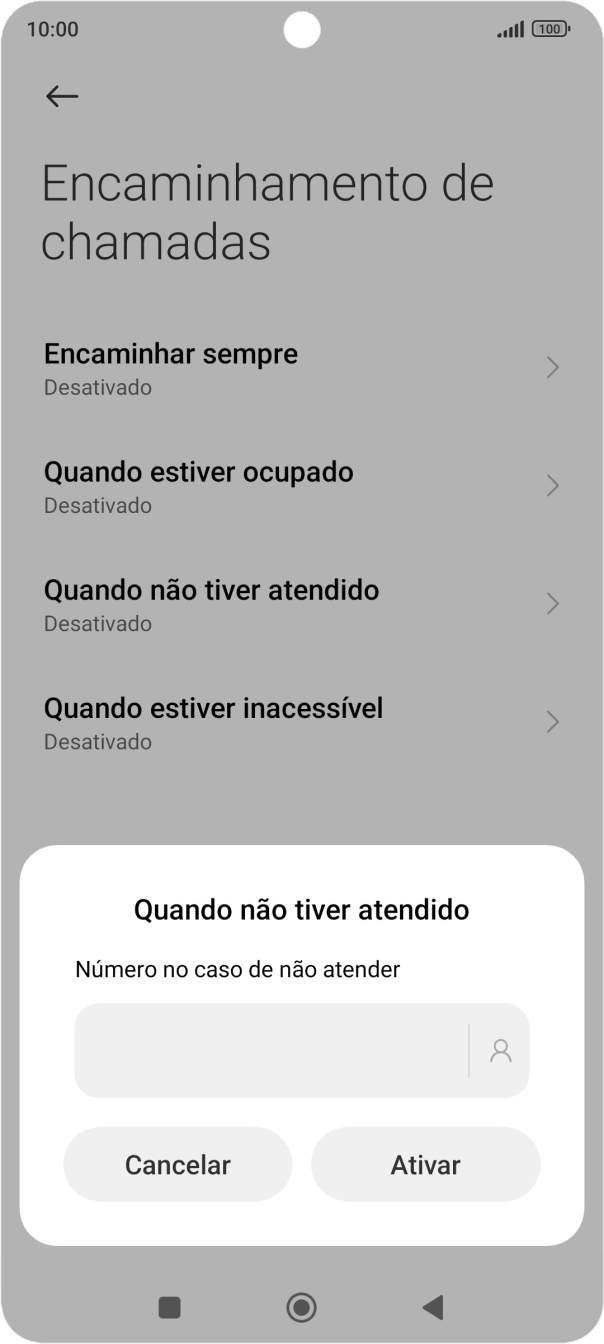 Introduza 123 e prima Ativar.