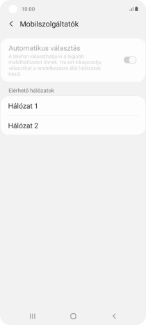 Válaszd ki a kívánt hálózatot.