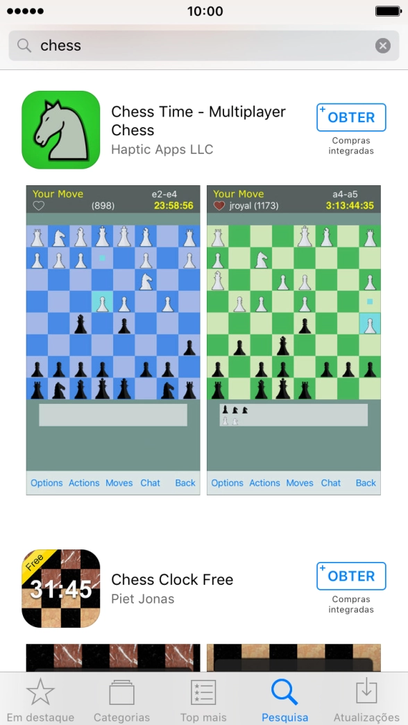 Prima a app pretendida.