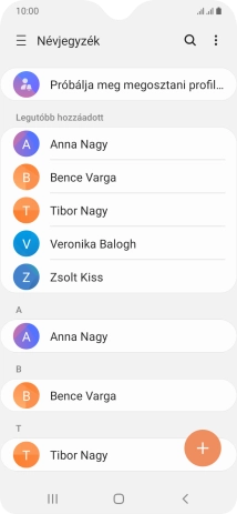 Kattints az új kontaktok ikonra.