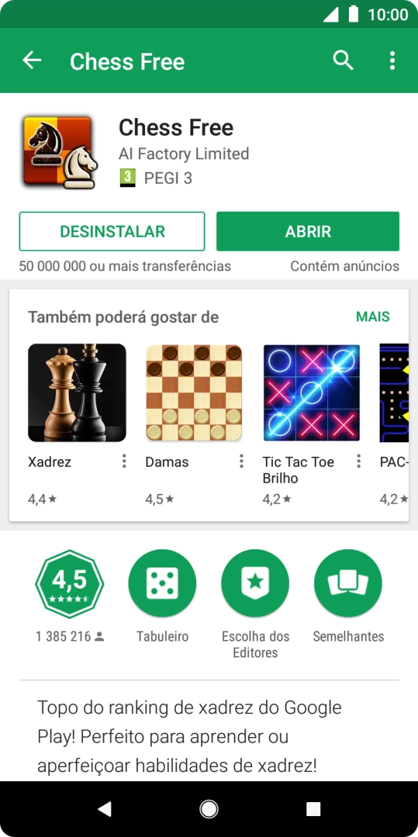 Prima a tecla de início para terminar e voltar ao ecrã inicial.