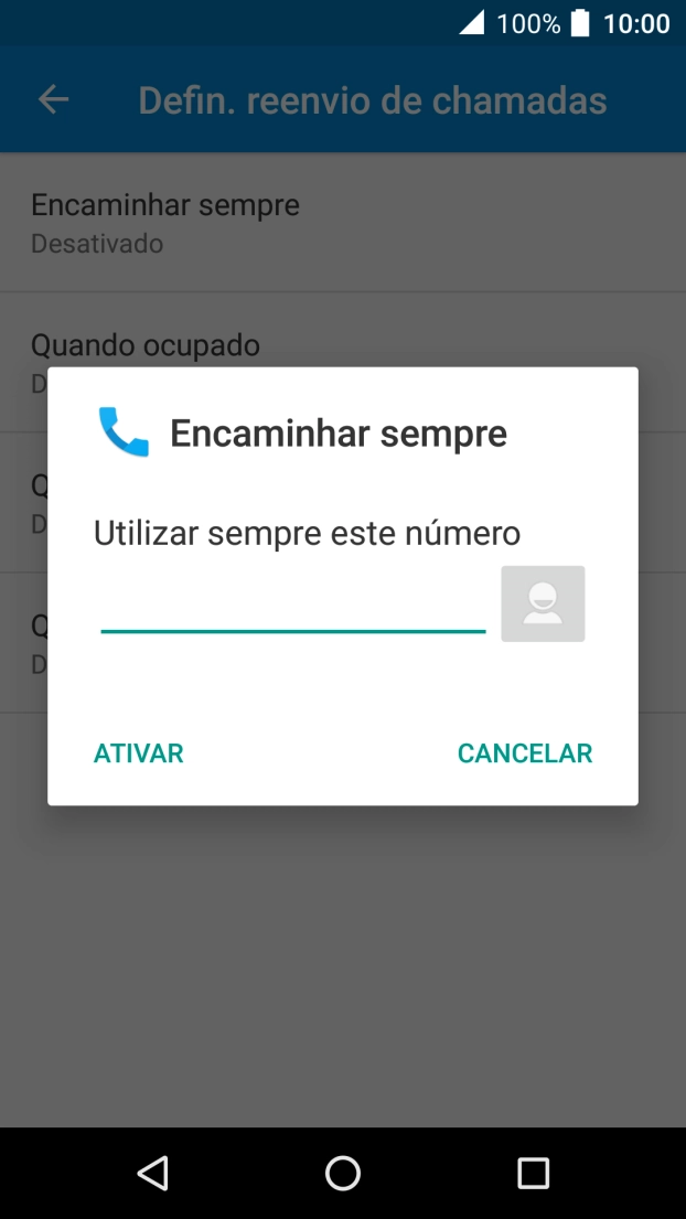 Introduza 123 e prima ATIVAR.