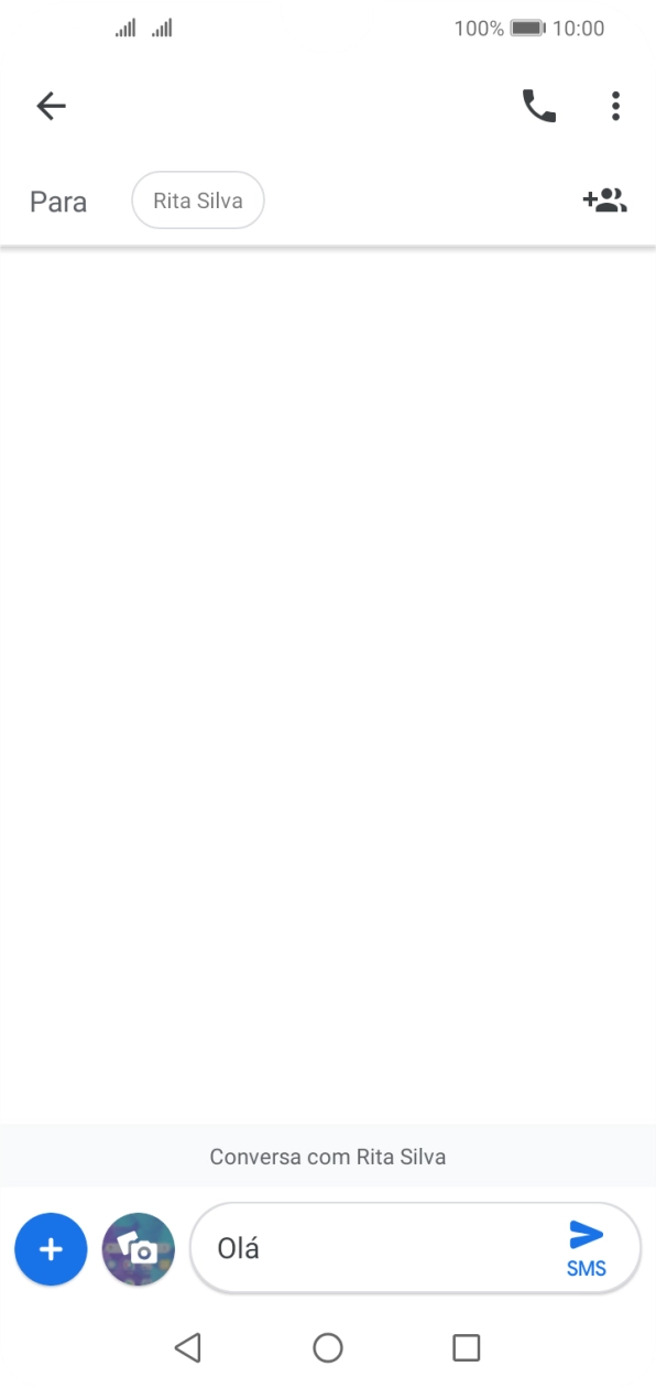 Prima o ícone para enviar quando terminar de escrever a sua mensagem curta.