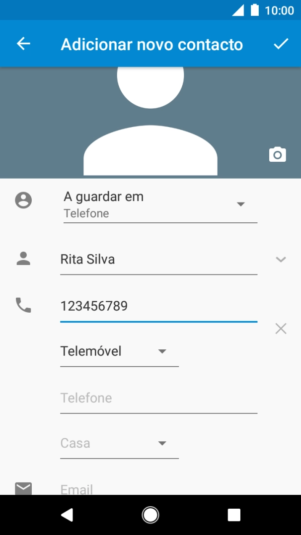 Prima o ícone para aceitar.