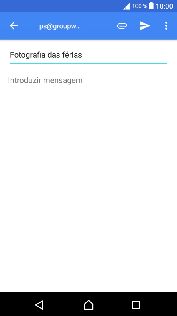 Prima o campo de escrita e escreva o texto do e-mail.