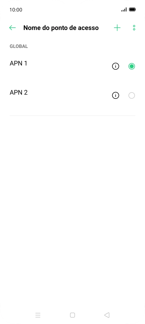 Prima o campo junto à ligação de dados para a ativar.