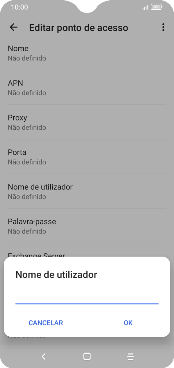 Introduza vodafone e prima OK.