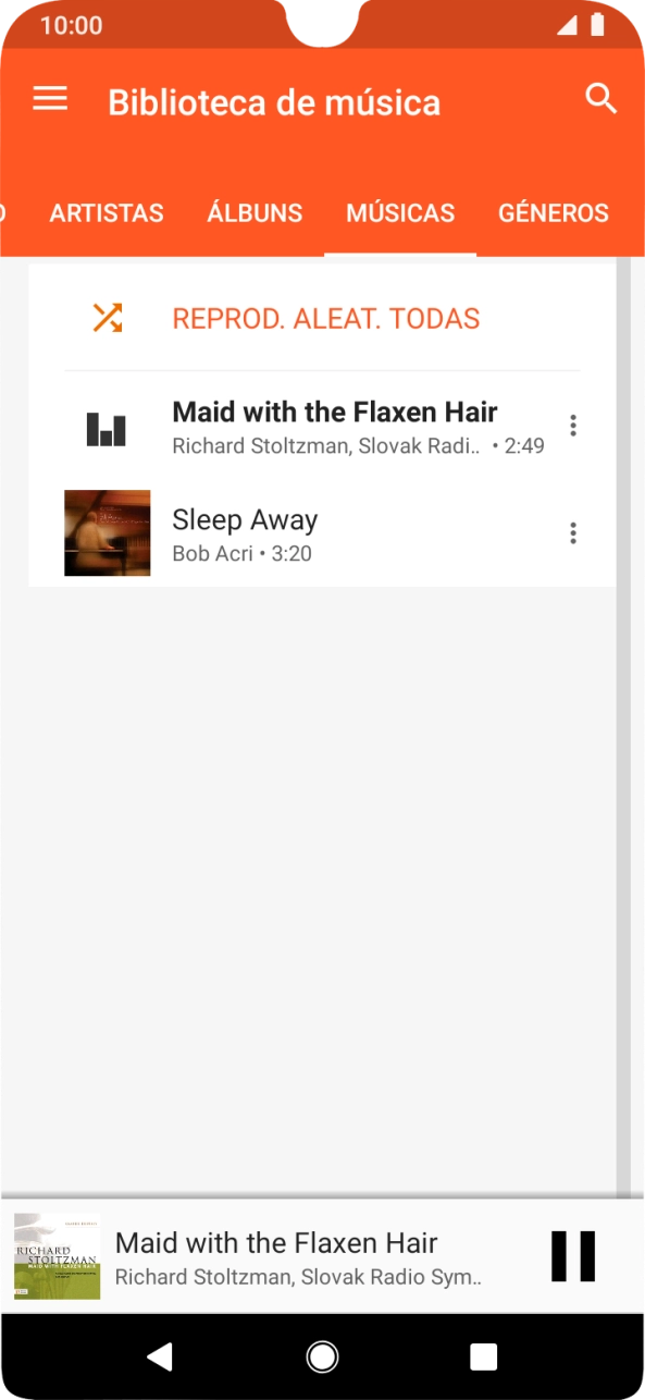 Prima o título da música na parte inferior do ecrã.