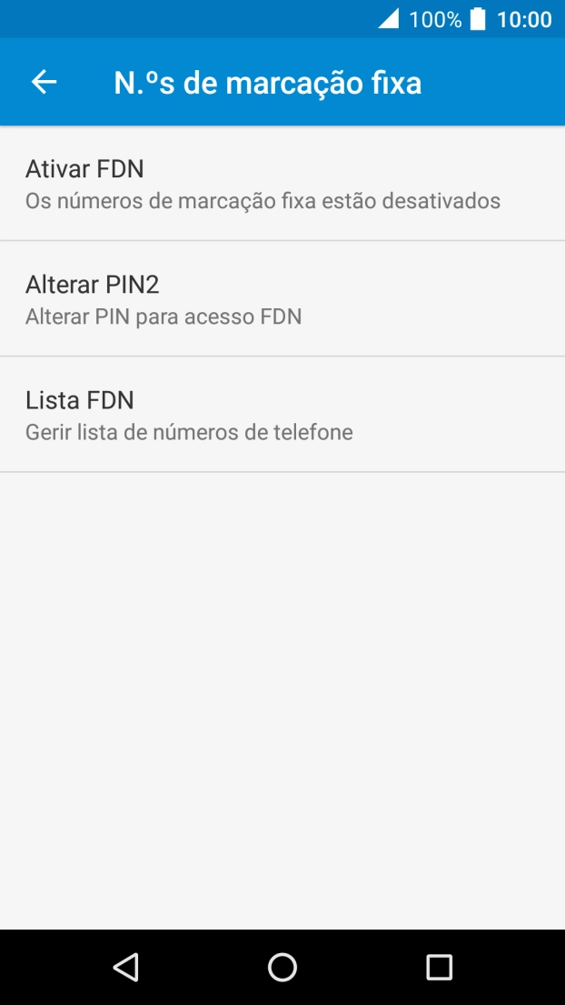 Prima Ativar FDN para ativar a marcação permitida.