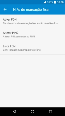 Prima Ativar FDN para ativar a marcação permitida.