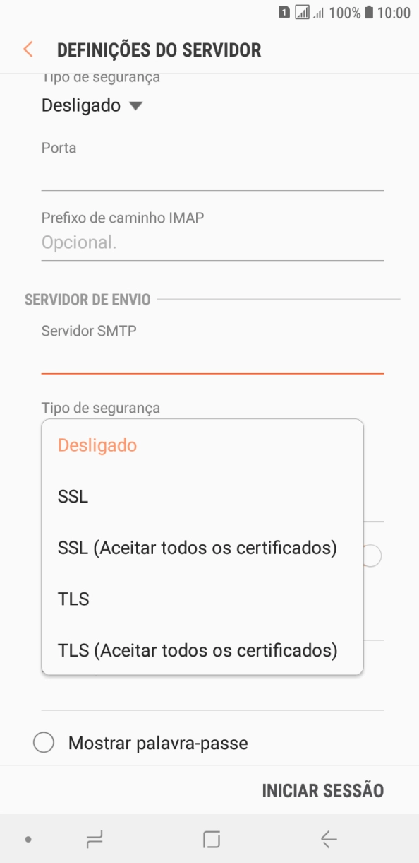 Prima TLS para ativar a função.