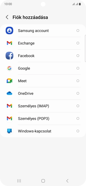Válaszd a Személyes (IMAP) lehetőséget.