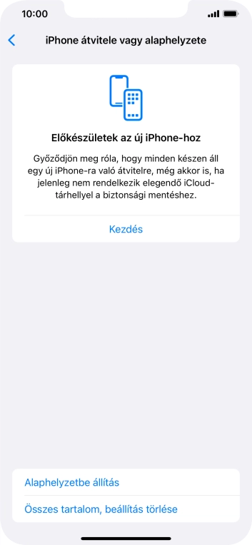 Válaszd az Alaphelyzetbe állítás lehetőséget.
