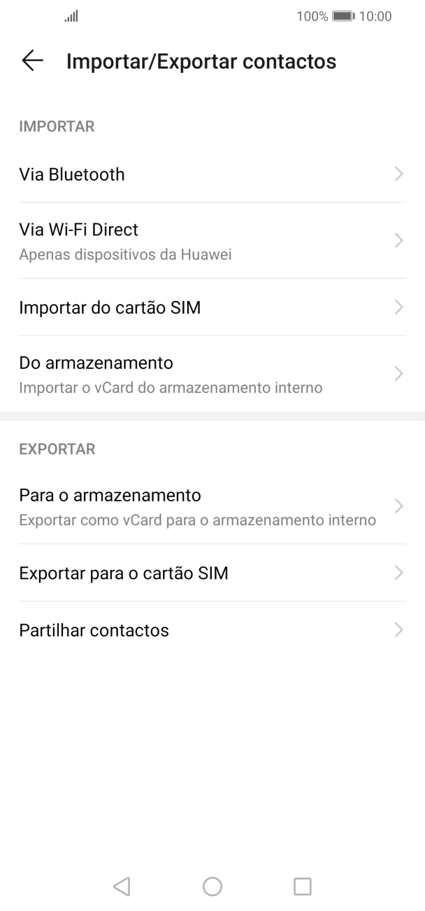 Prima Importar do cartão SIM.