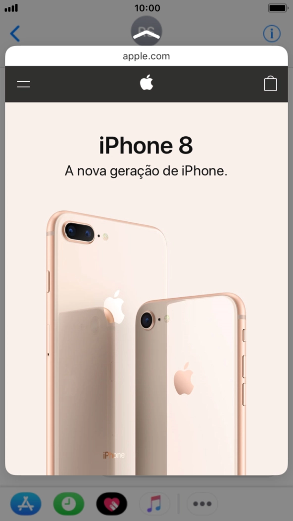 Prima firmemente o ecrã para ver uma secção do conteúdo pretendido.