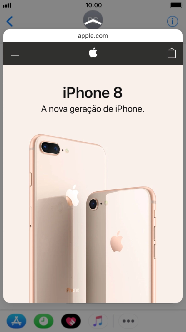 Prima firmemente o ecrã para ver uma secção do conteúdo pretendido.