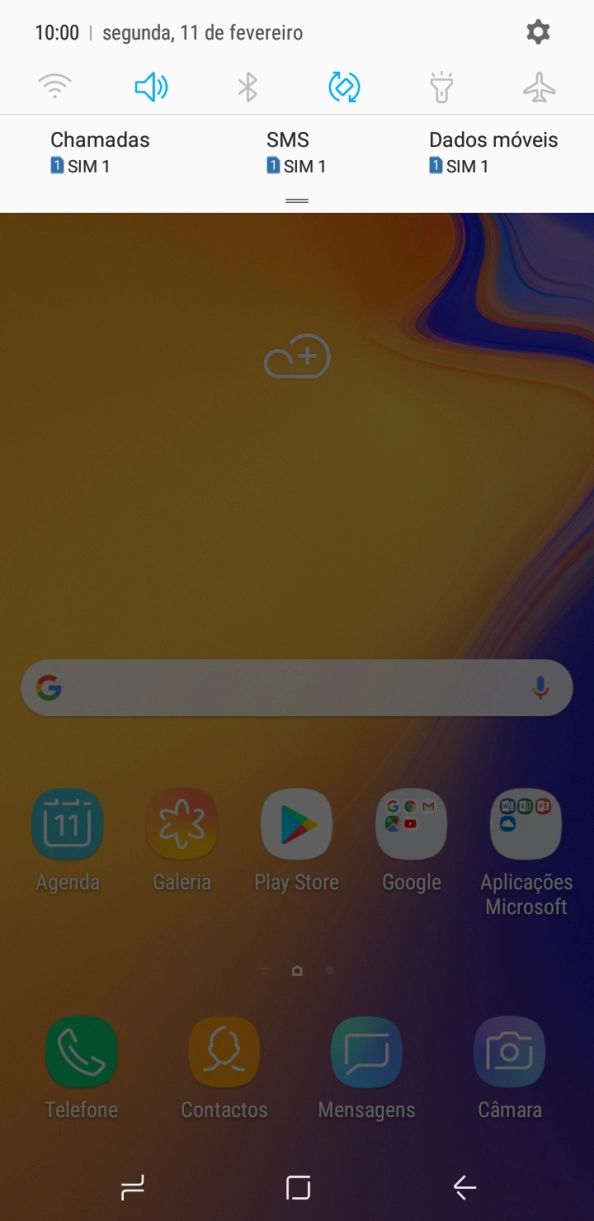 Prima o ícone de definições.