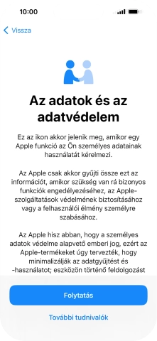 Válaszd a Folytatás lehetőséget.