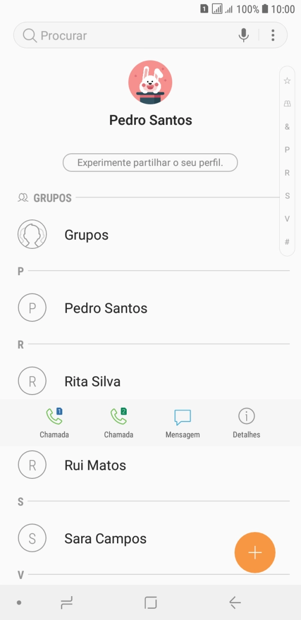 Prima Chamada junto ao cartão SIM pretendido.