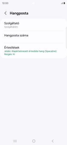 Válaszd a Hangposta száma lehetőséget.