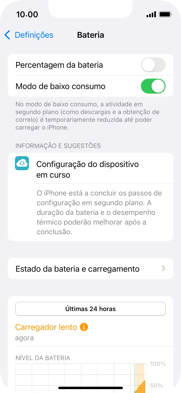 Para voltar ao ecrã inicial, deslize o dedo de baixo para cima a partir da base do ecrã.