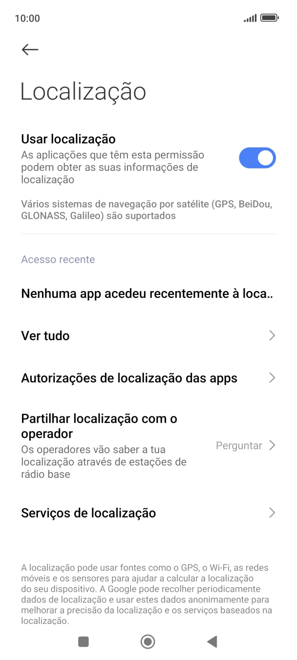Prima Autorizações de localização das apps.