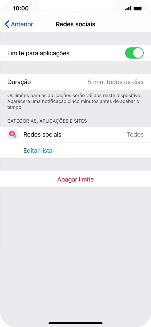 Prima Apagar limite.