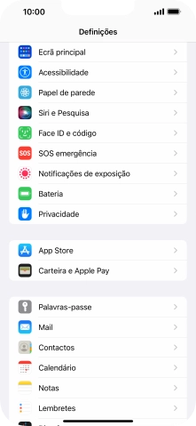 Prima Face ID e código.