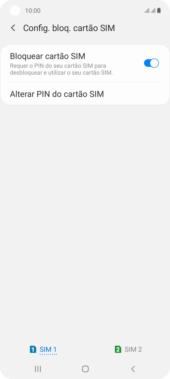 Prima o cartão SIM pretendido.