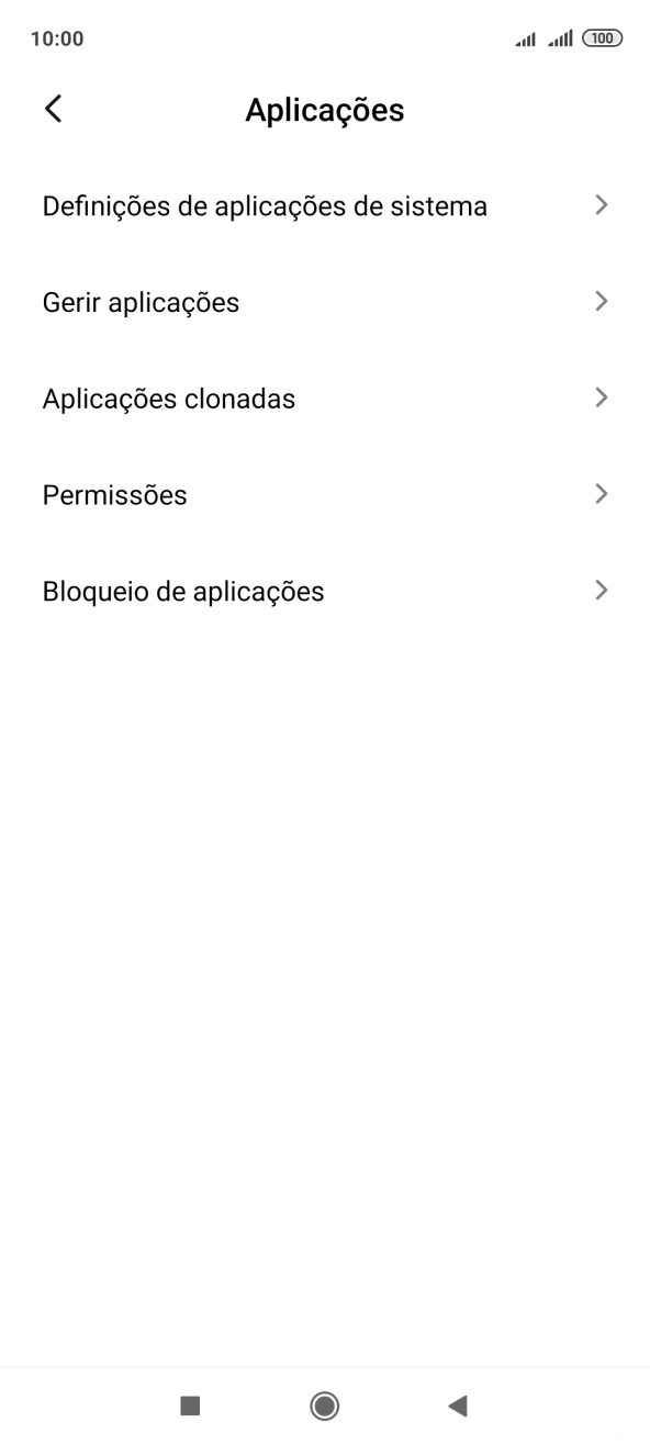 Prima Gerir aplicações.