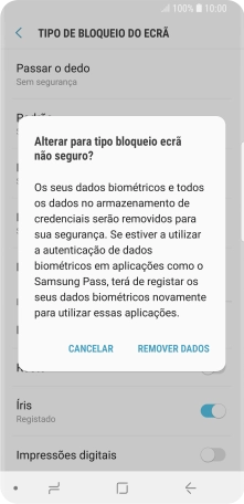 Prima REMOVER DADOS.