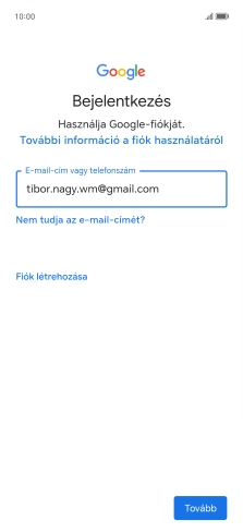 Válaszd a Tovább lehetőséget.