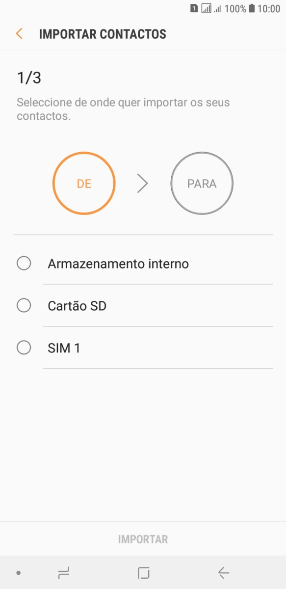Prima o cartão SIM pretendido.