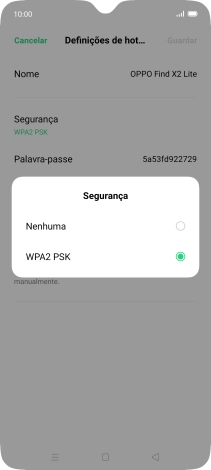 Prima WPA2 PSK para proteger o hotspot Wi-Fi com uma password.