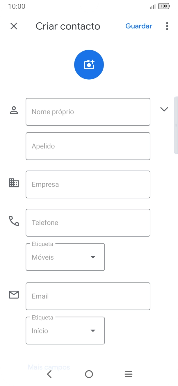 Prima Nome próprio e introduza o nome próprio.