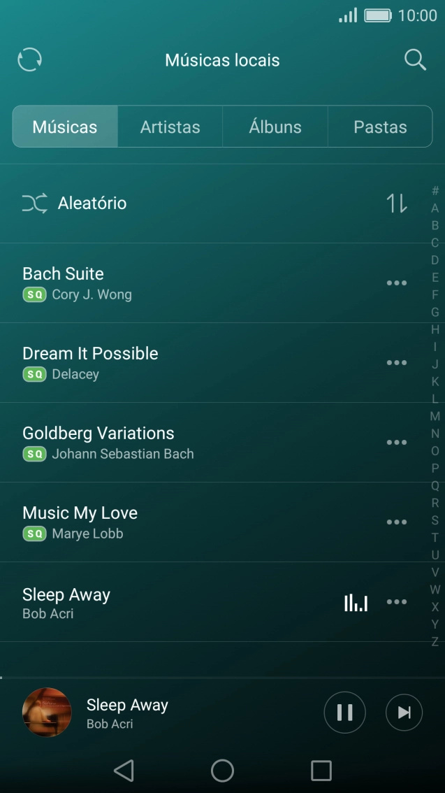 Prima o título da música na parte inferior do ecrã.