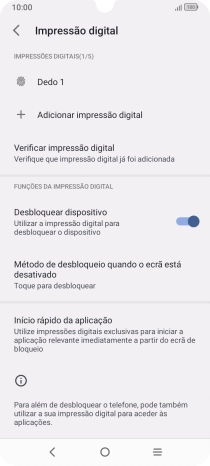 Prima as definições pretendidas para as ativar ou desativar.