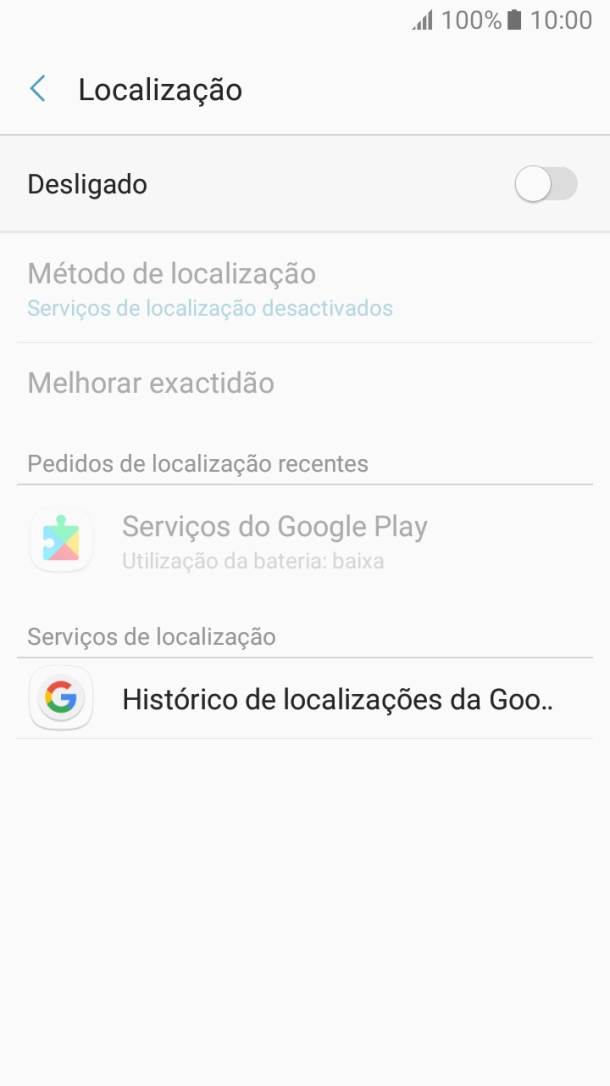 Prima o indicador para ativar ou desativar a função.