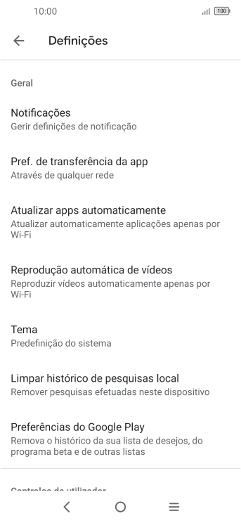 Prima Atualizar apps automaticamente.