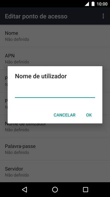 Introduza vodafone e prima OK.