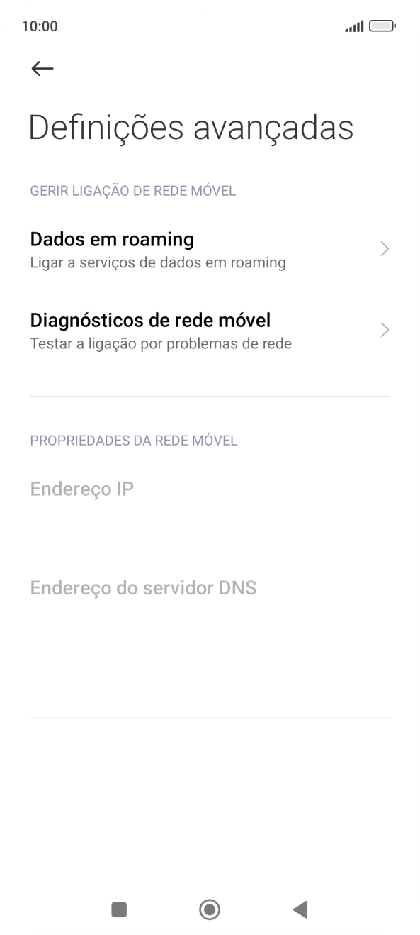 Prima Dados em roaming.