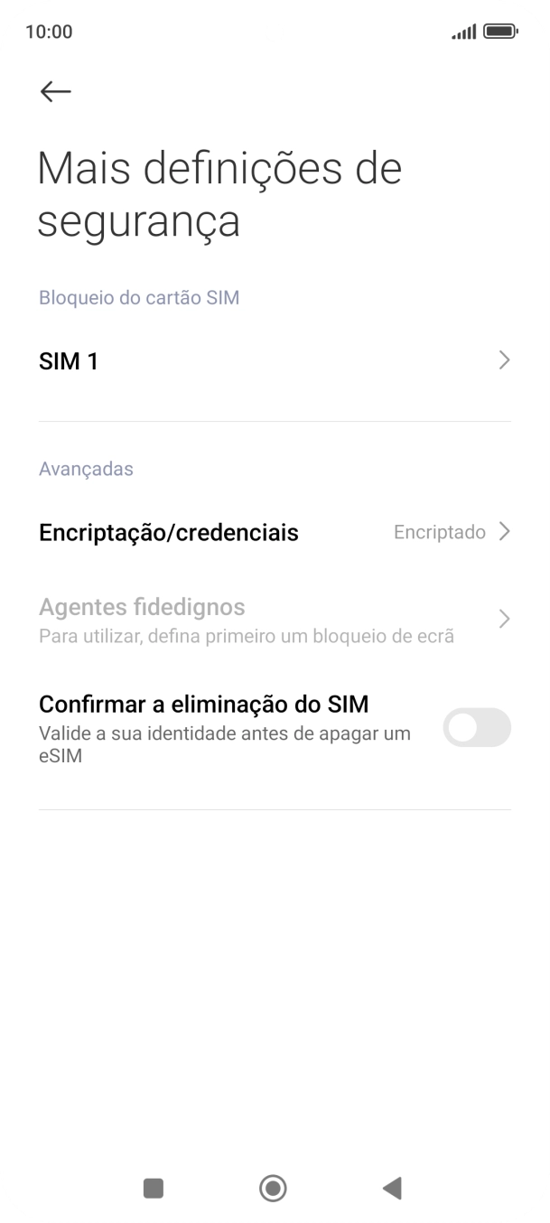Prima o nome do cartão SIM.
