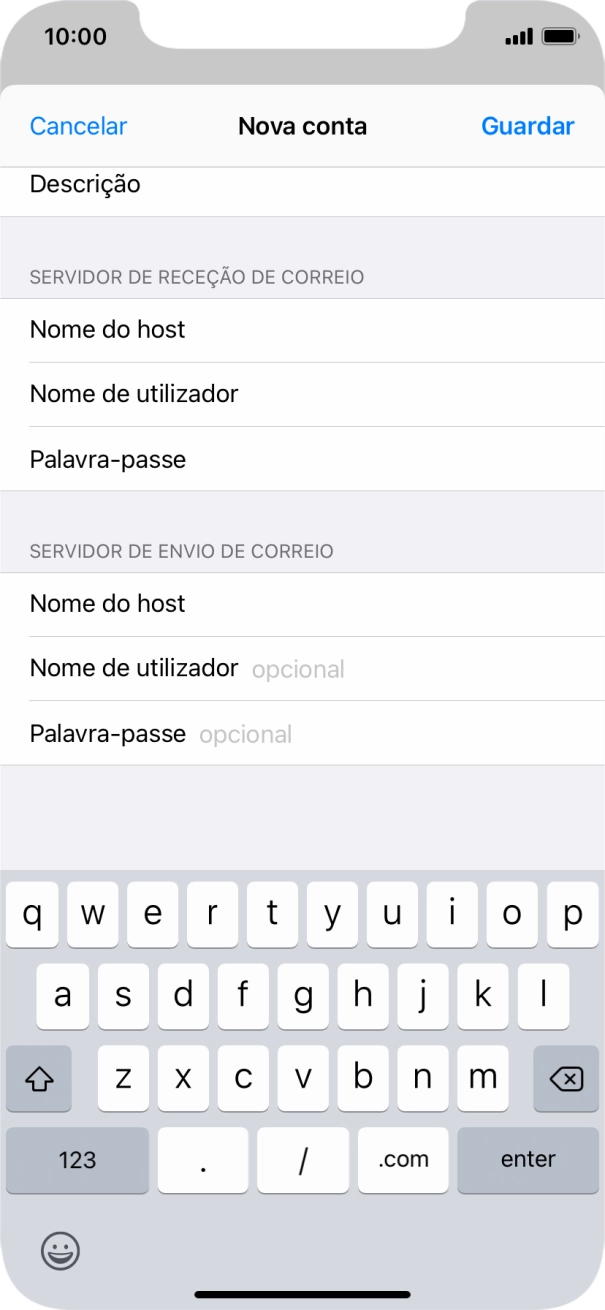 Prima Nome de utilizador e introduza o nome de utilizador no servidor de envio do seu fornecedor de e-mail.